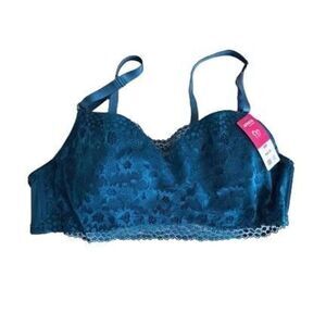 Affata Intimates Women's Lace Molded Cup Underwire Push-up Blue Bra Size 38D NWT